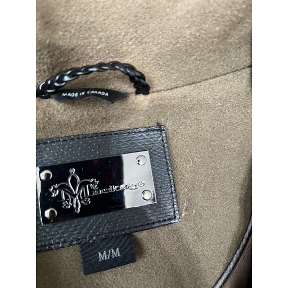 Mackage Womens Peacoat Size Medium Brown Button Down Wool Cashmere Lined Coat - Picture 3 of 15